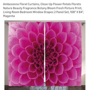 Ambesonne Magenta Floral Curtains